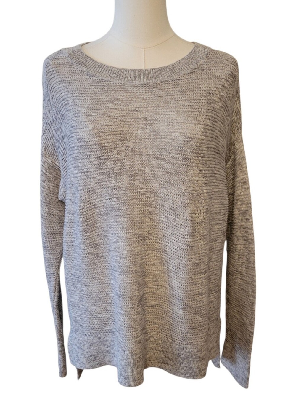 LOFT Gray Cotton Pullover Sweater Size Large